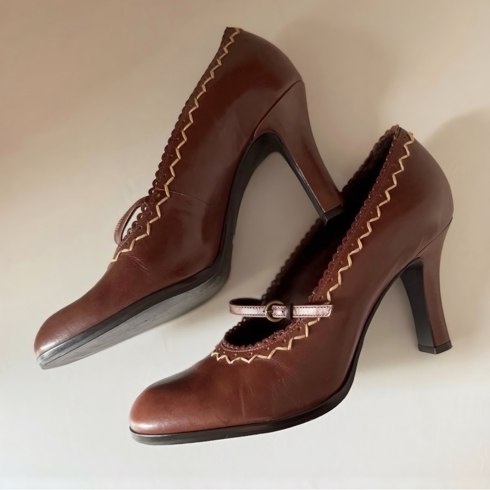 Franco Sarto Leather Mary Jane Pumps (8M) - Picture 2 of 6